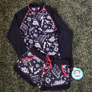 Paul Frank Graffiti Swim Top and Shorts UPF 50